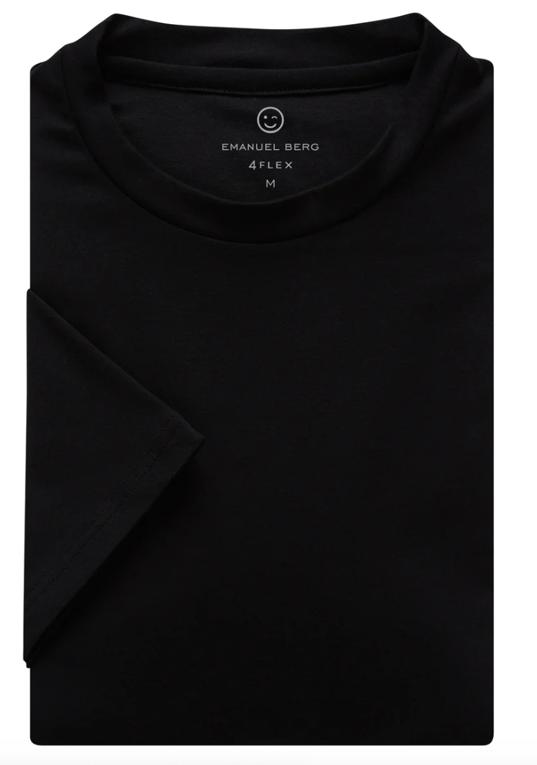 Modern 4-Flex Stretch Knit T-Shirt in Black