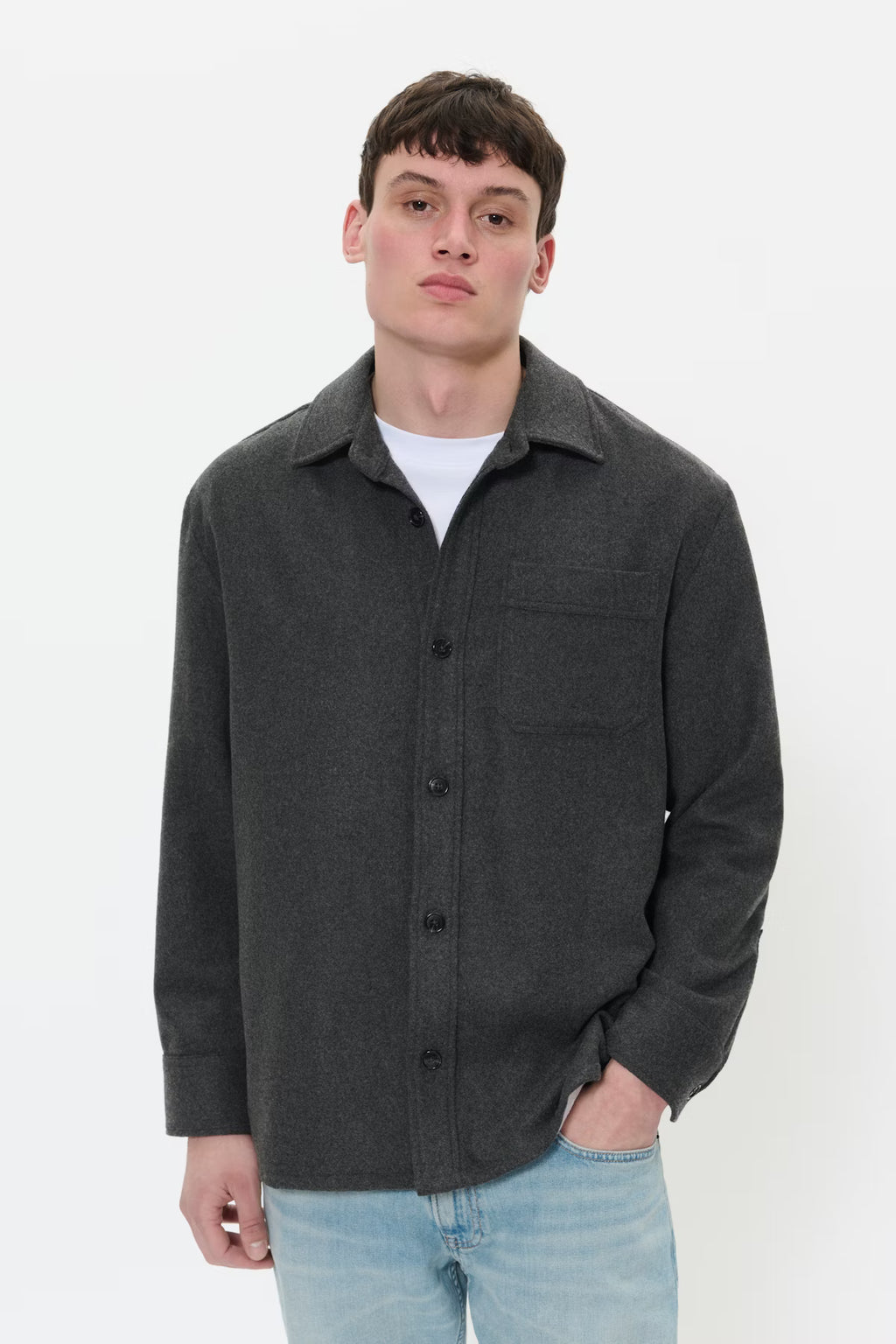 MAcracow Wool Shirt in Dark Grey