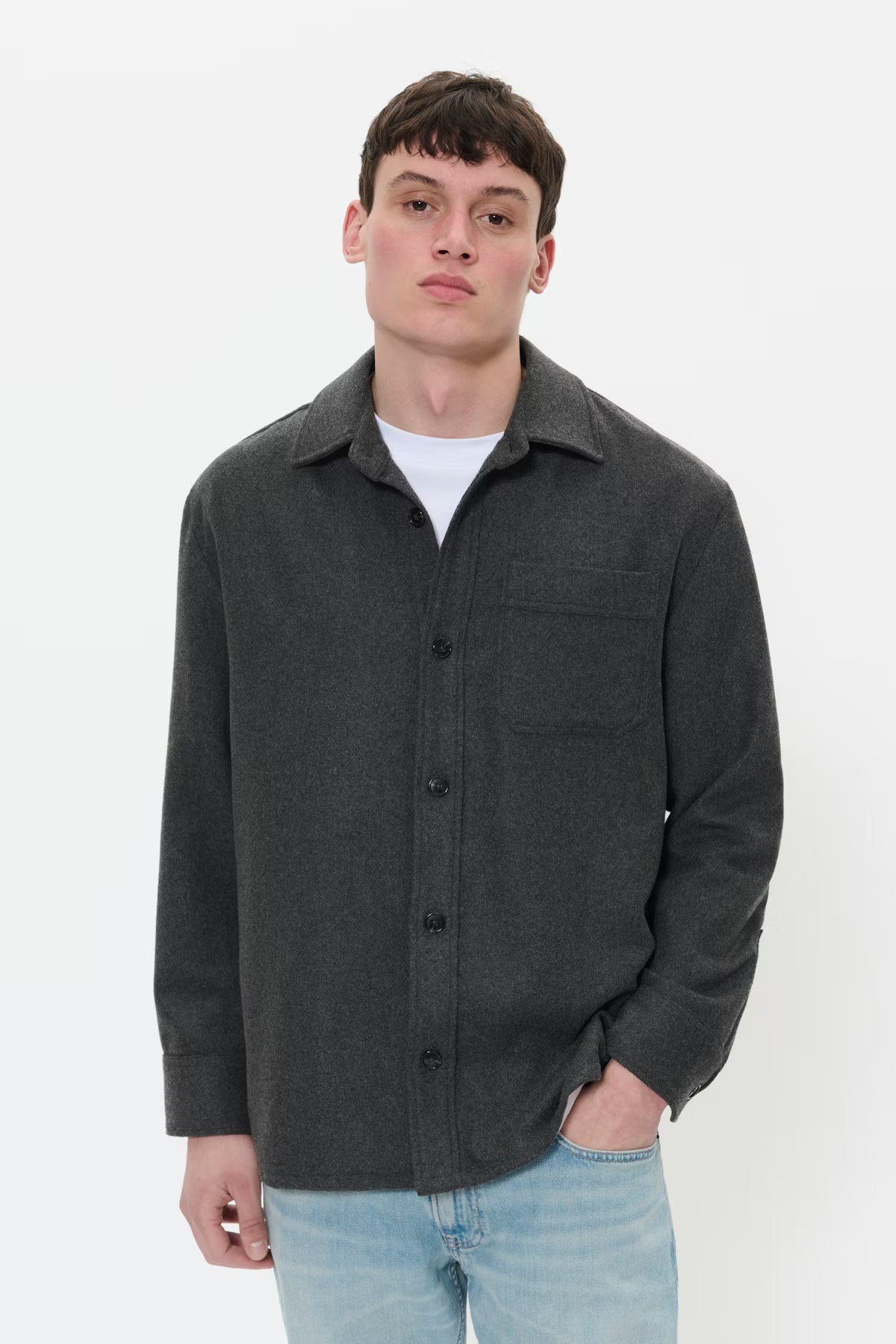 MAcracow Wool Shirt in Dark Grey