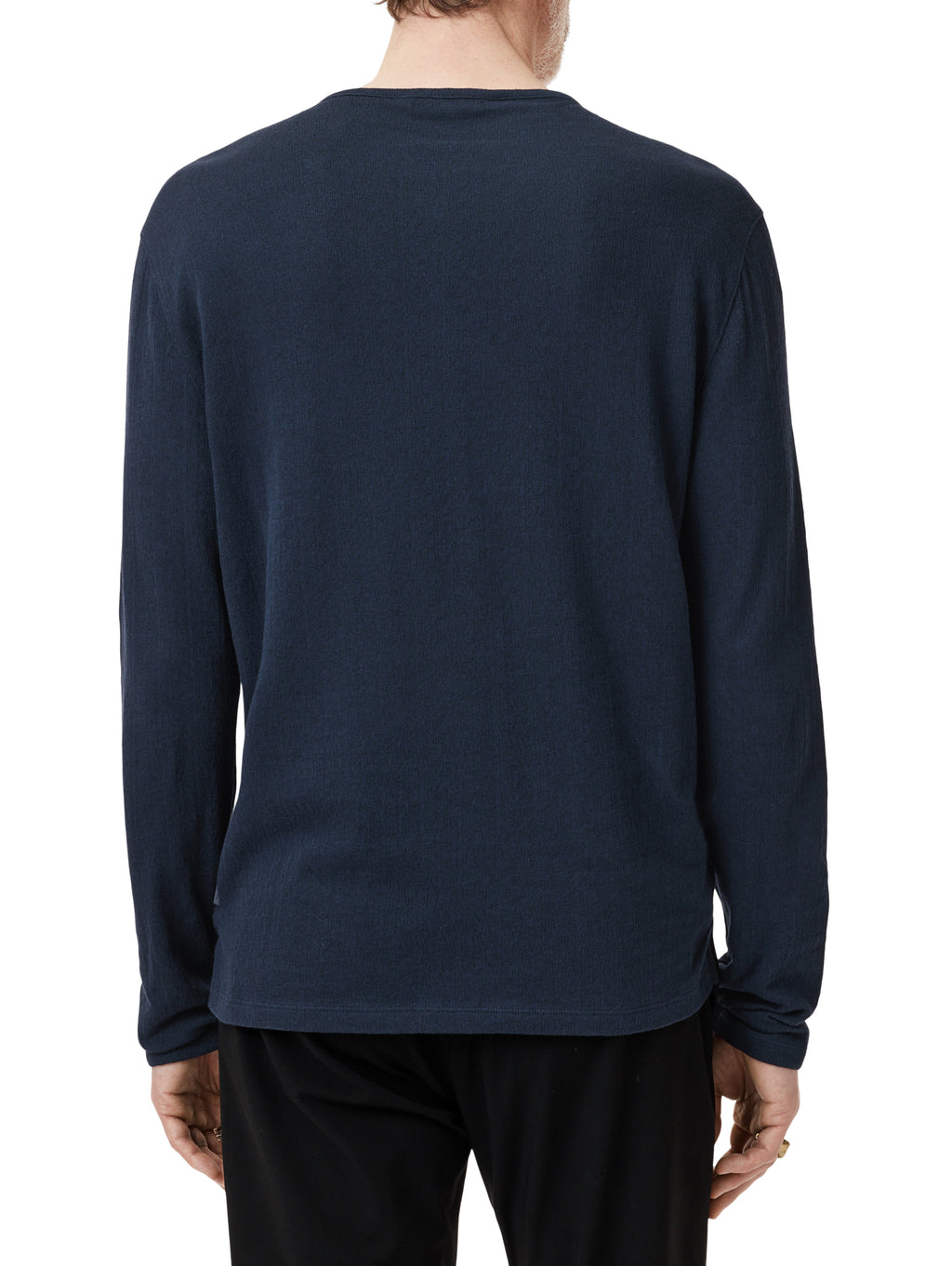 Walden Stitch LS Henley in Navy