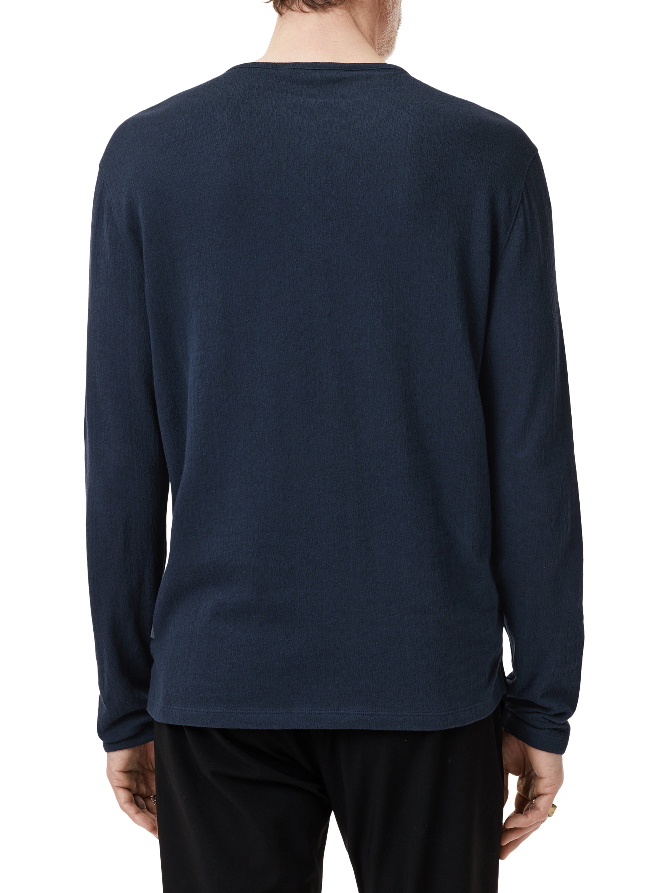 Walden Stitch LS Henley in Navy