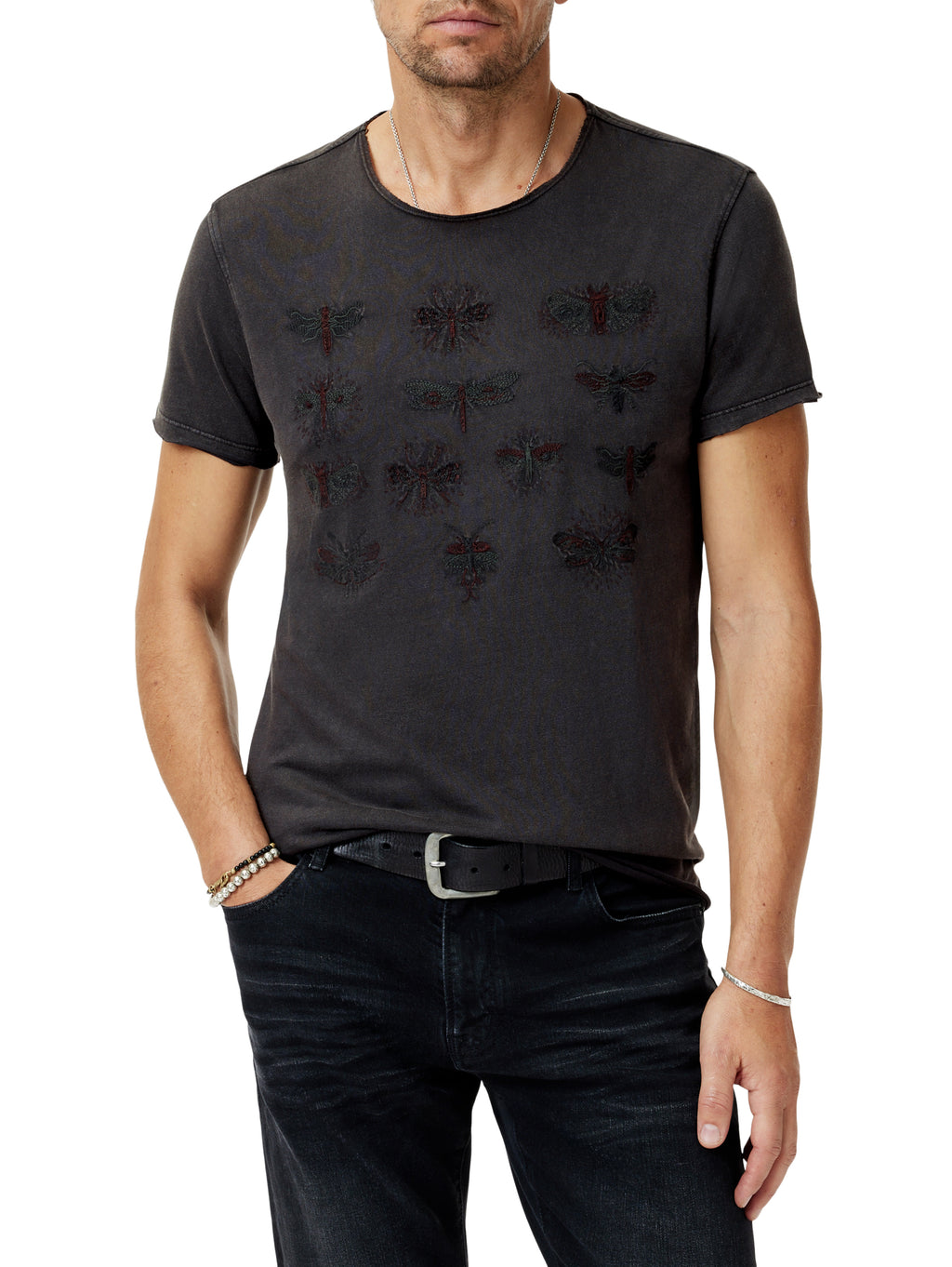 SS Raw Edge Tee in Insect Eyes