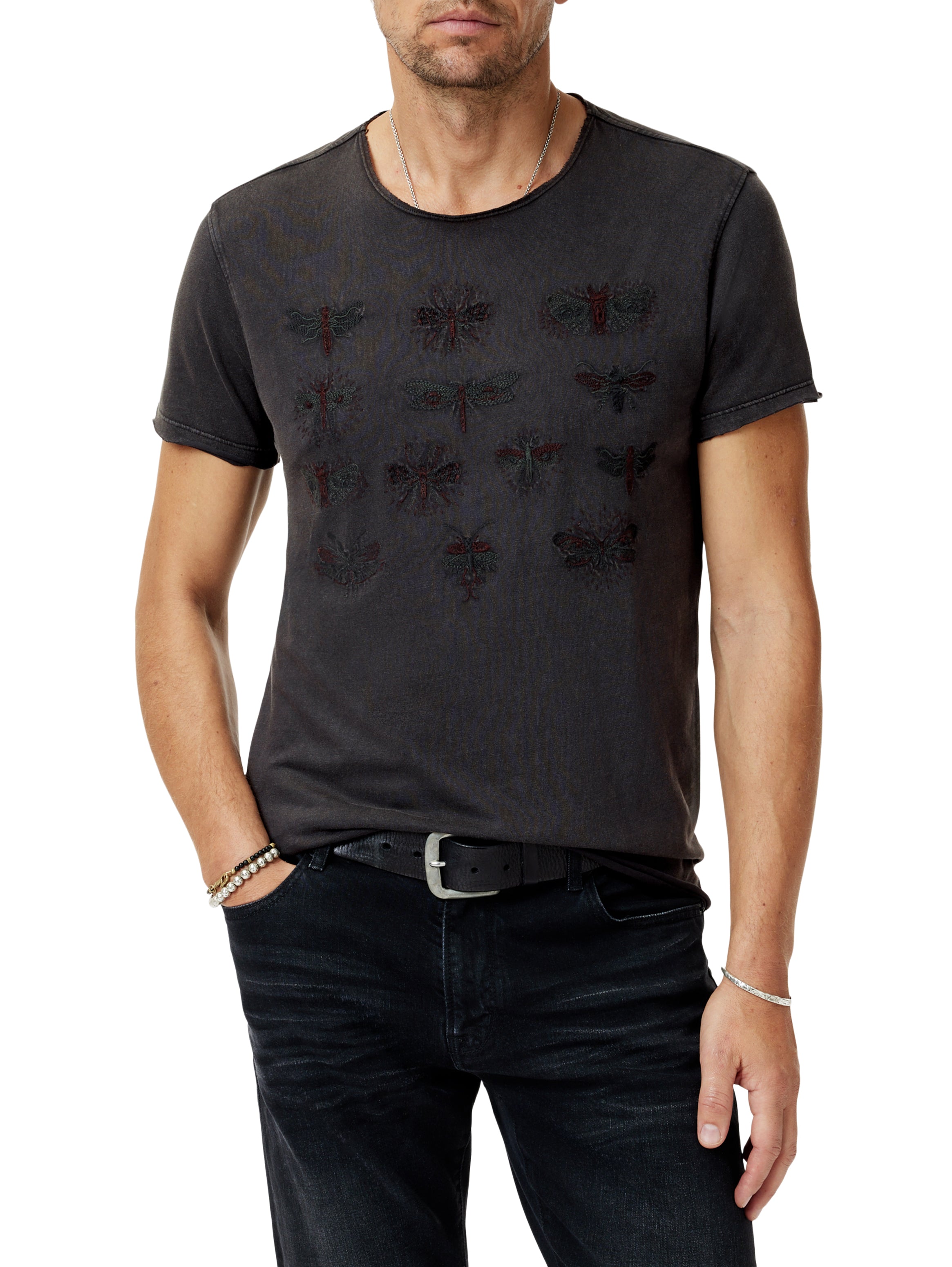 SS Raw Edge Tee in Insect Eyes