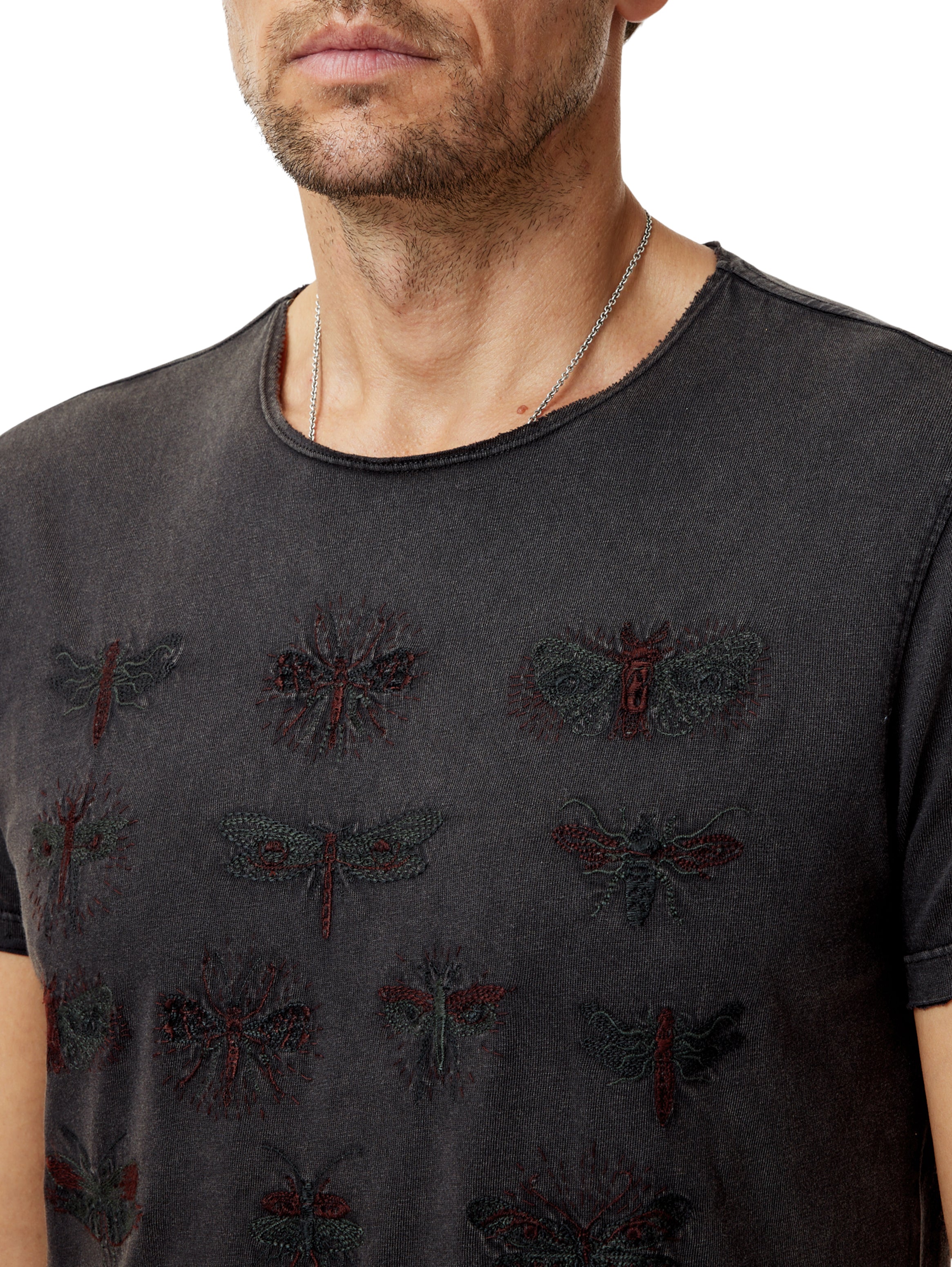 SS Raw Edge Tee in Insect Eyes
