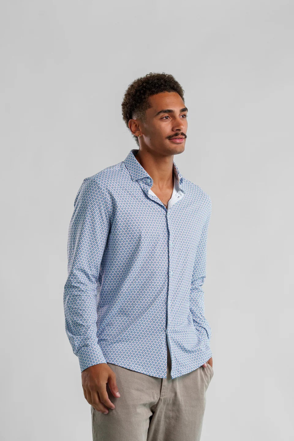 Long Sleeve Knit in Blue Medallion