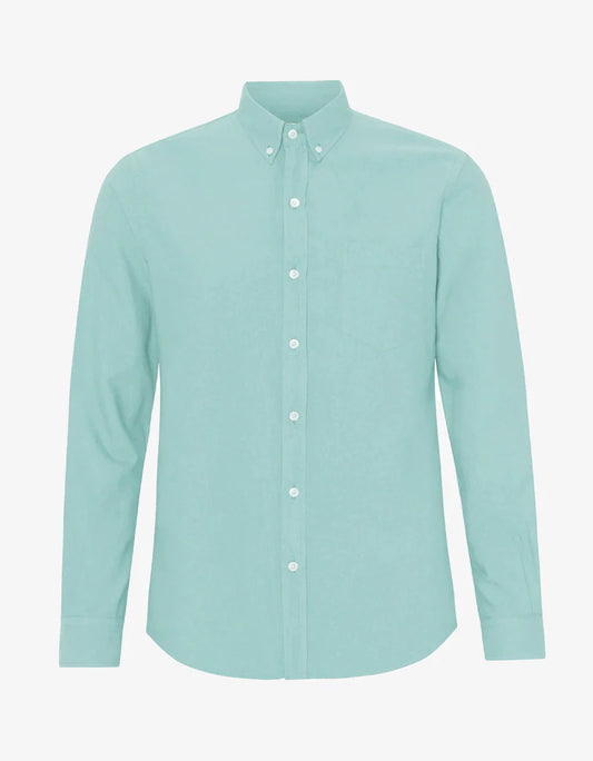 Organic Button Down in Blue Teal