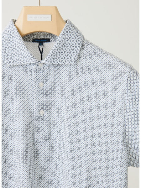 All Over Print Polo in Baby Blue