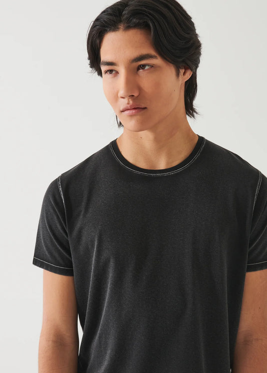 Vintage Pima Crew in Washed Black