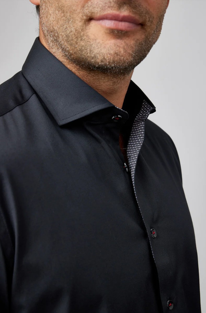 Solid Woven Dry Touch Shirt in Black