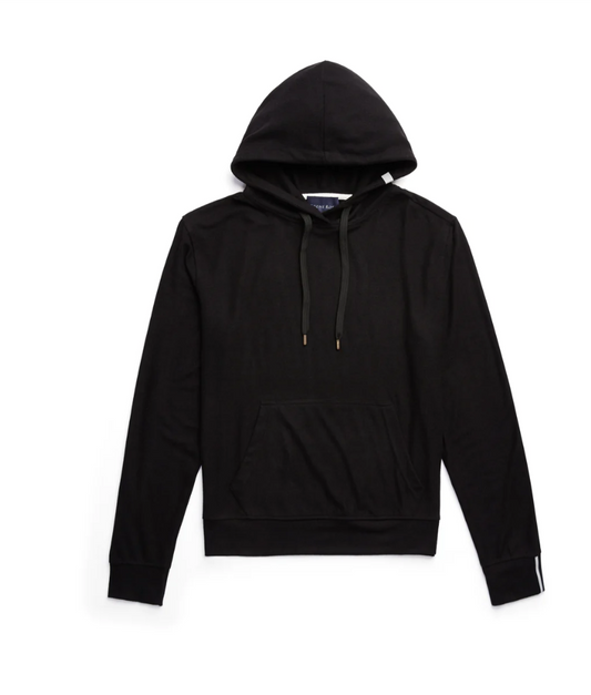 Fleece Knit Hoodie in Black