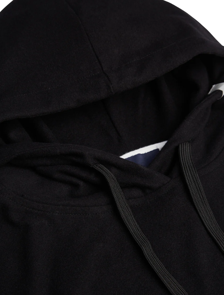 Fleece Knit Hoodie in Black