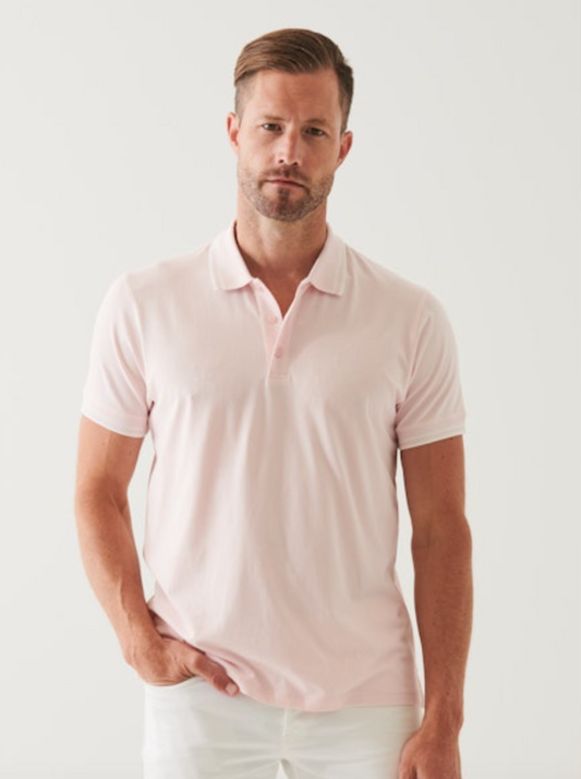 Iconic Tipped Polo in Pale Pink