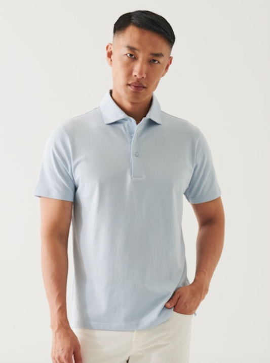 Iconic Stitch Polo in Blue Ice