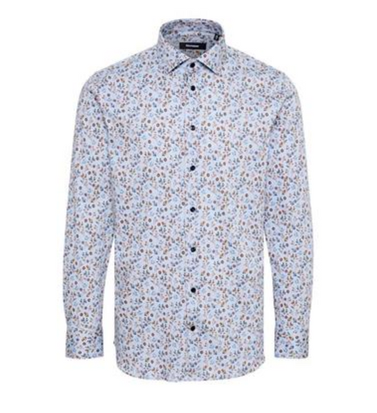 MAMarc Shirt in Floral Chambray Blue