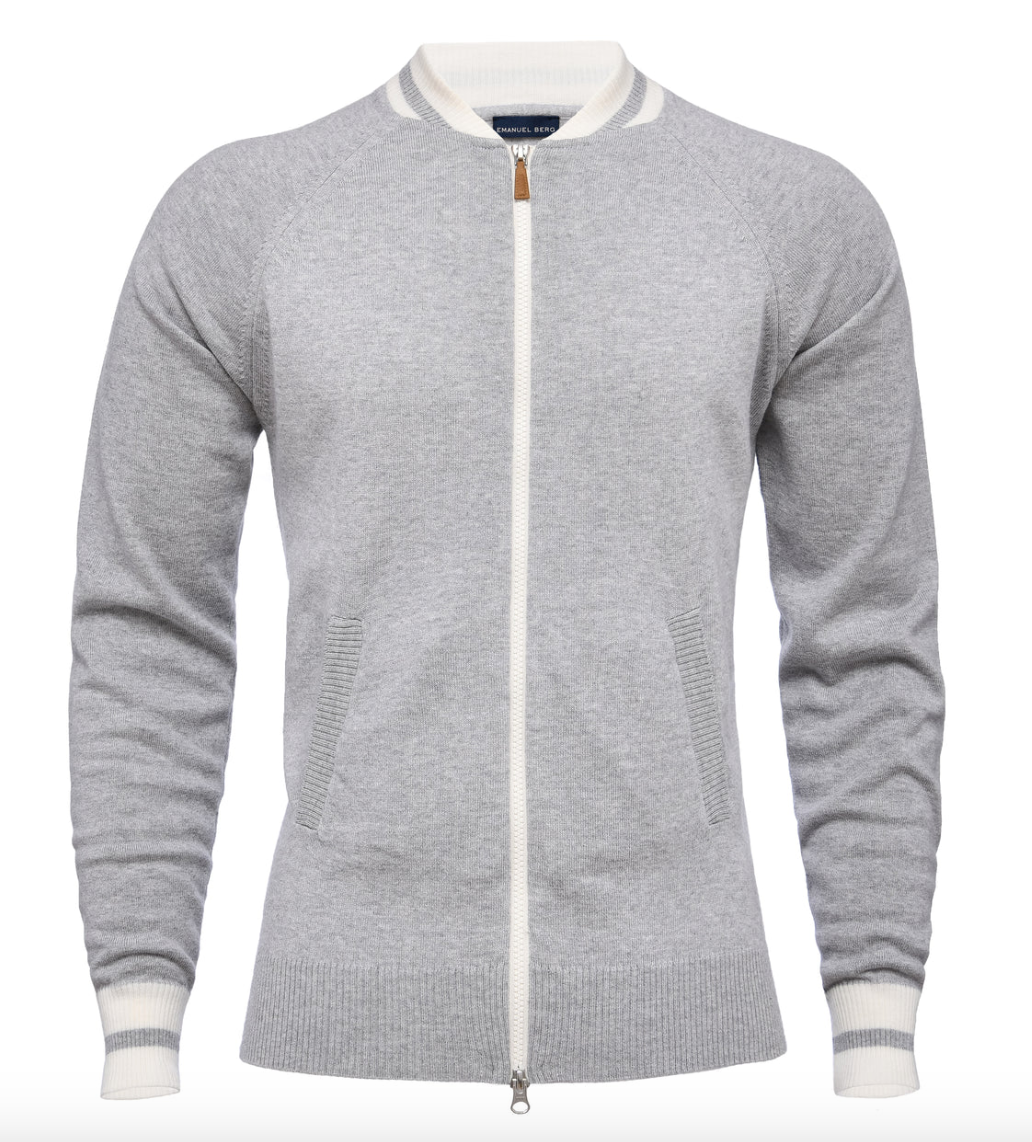 Premium Blouson Cardigan in Light Gray