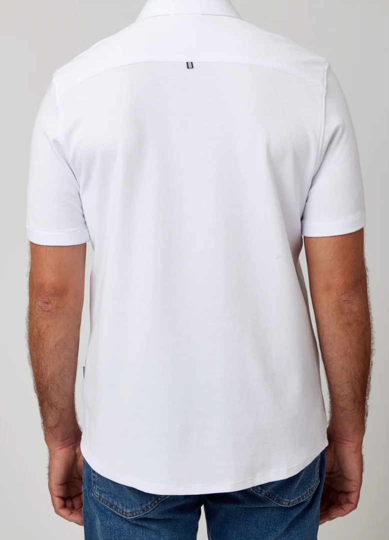 Short Sleeve Dry-Touch Knit in White