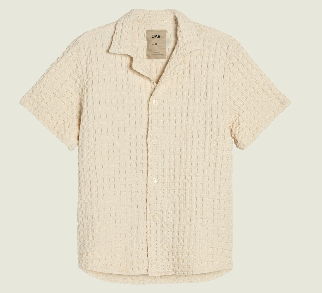 Ecru Cub Waffle Shirt in Cream