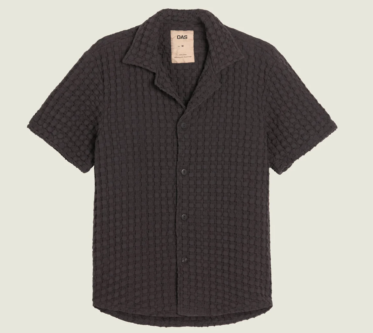 Nearly Black Cuba Waffle Shirt