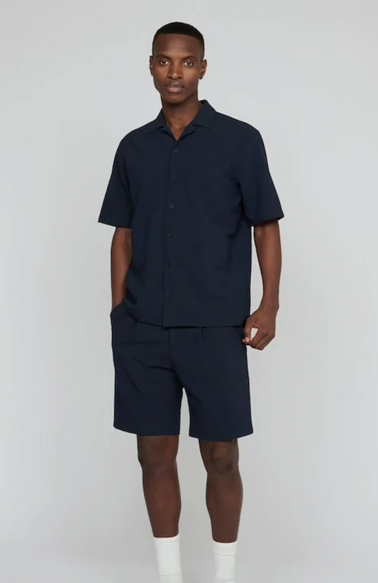 MaJay Short in Navy Seersucker