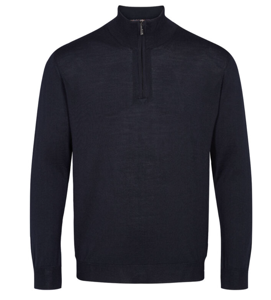 Merino 1/4 Zip in Dark Navy