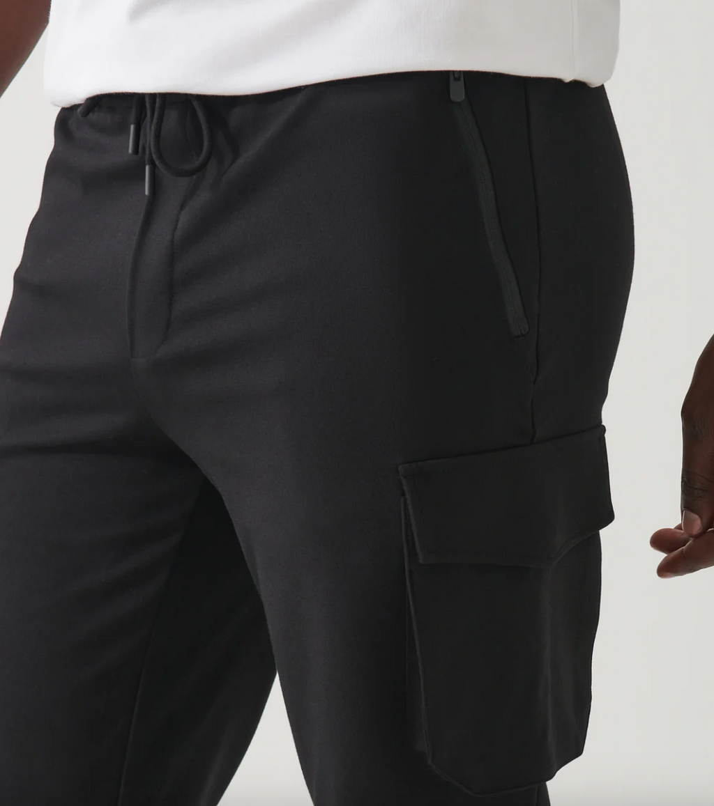 Stretch Cargo Jogger in Black