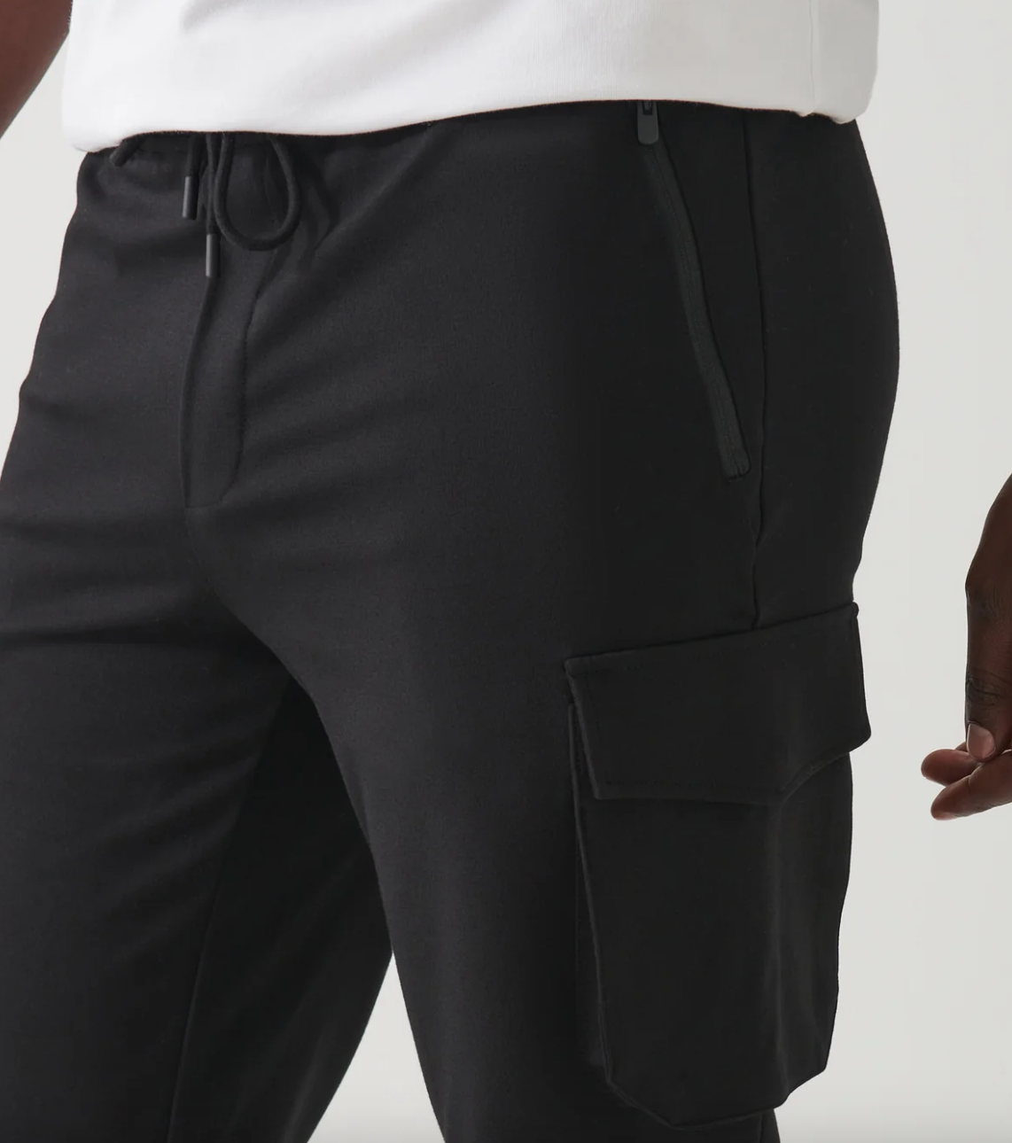 Stretch Cargo Jogger in Black
