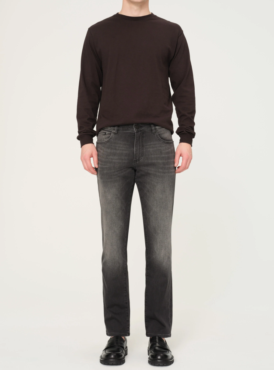 Nick Slim Jeans in Washed Black Knit