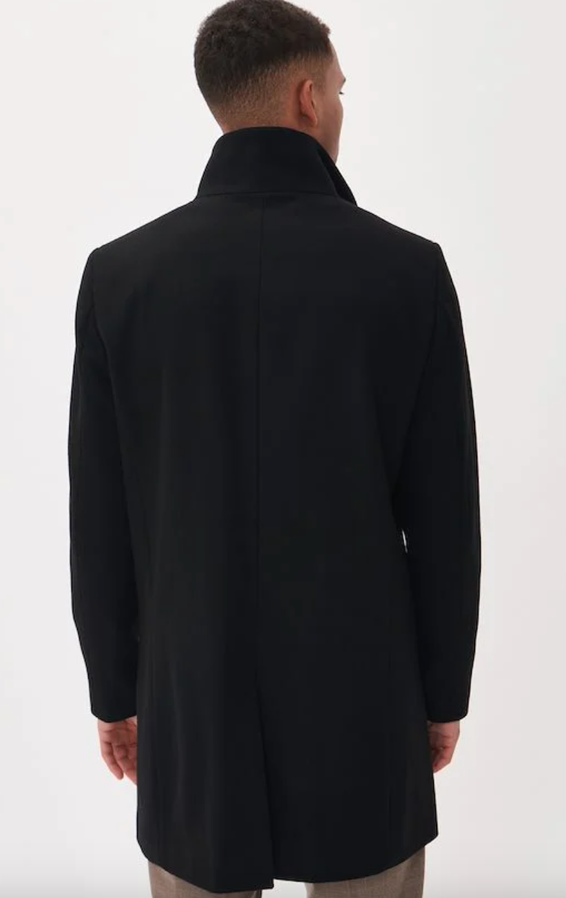 Harvey Classic Wool Coat in Black