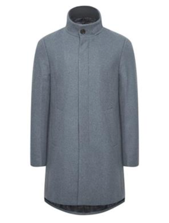 Harvey Classic Wool Coat in Dust Blue