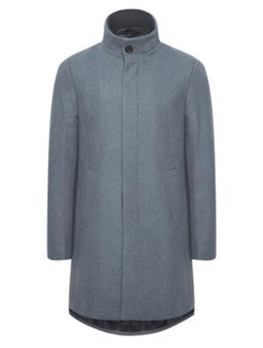 Harvey Classic Wool Coat in Dust Blue