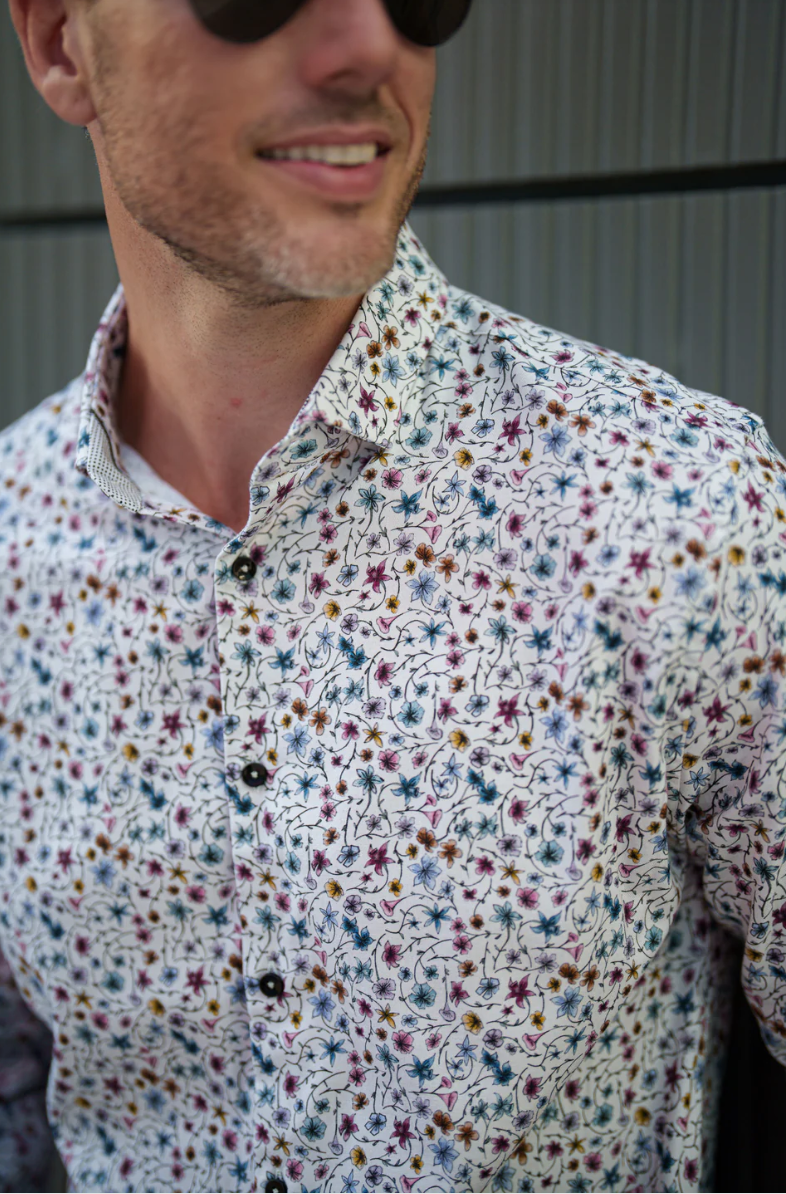 Long Sleeve Woven in Watercolor Floral