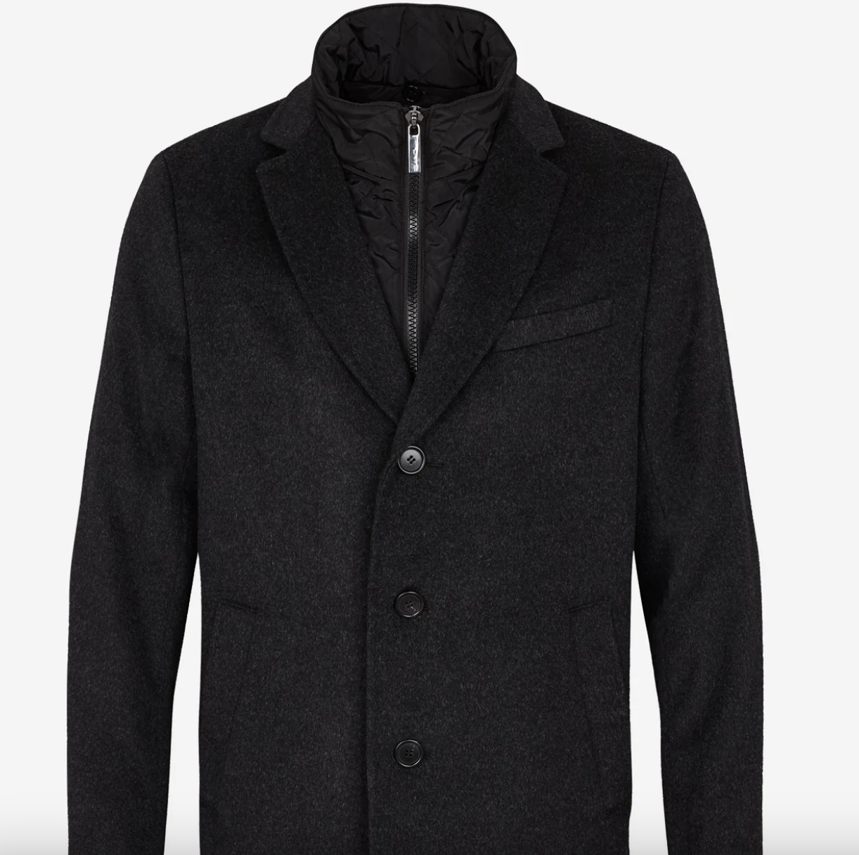 Aiden Cashmere Light Coat in Black