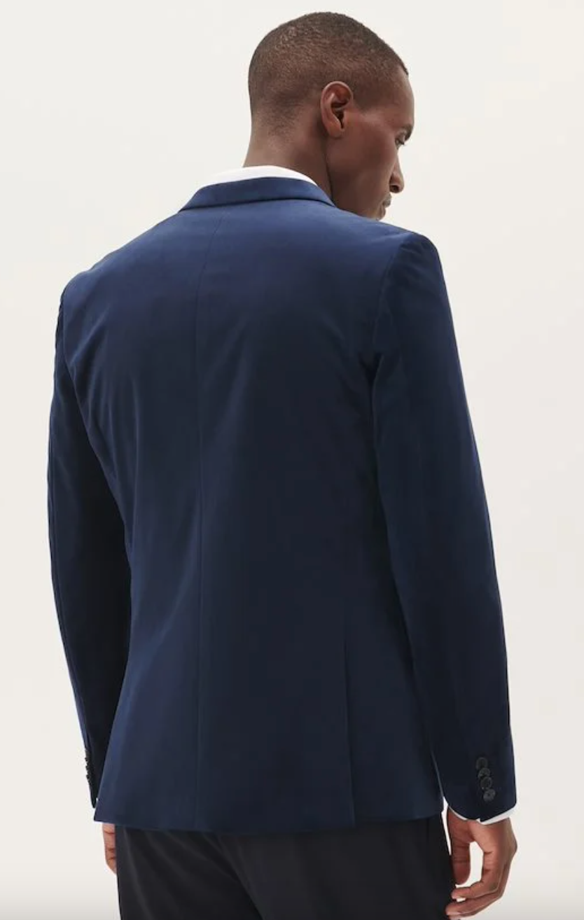 MaGeorge Velvet Blazer in Dark Midnight