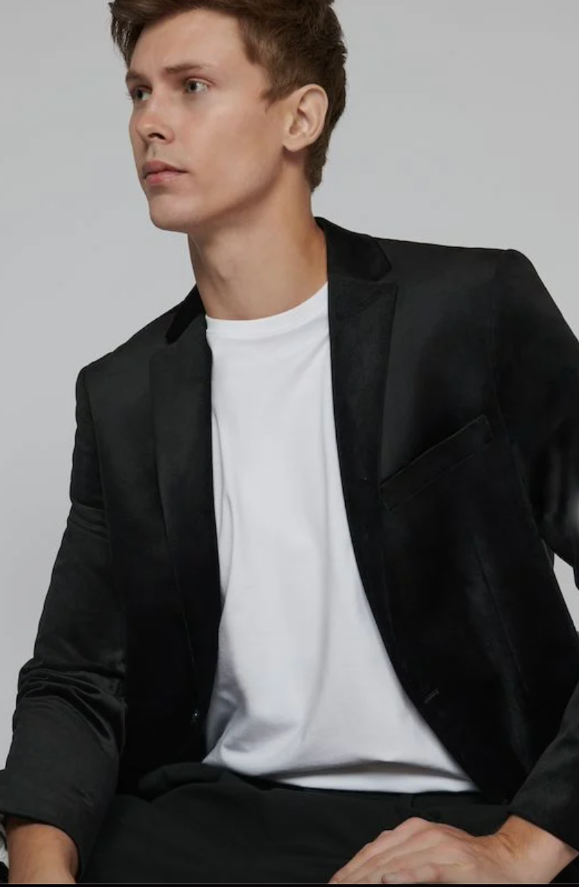 MaGeorge Velvet Blazer in Black
