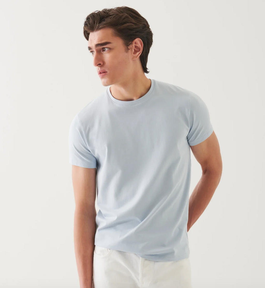Iconic Pima Tee in Blue Ice
