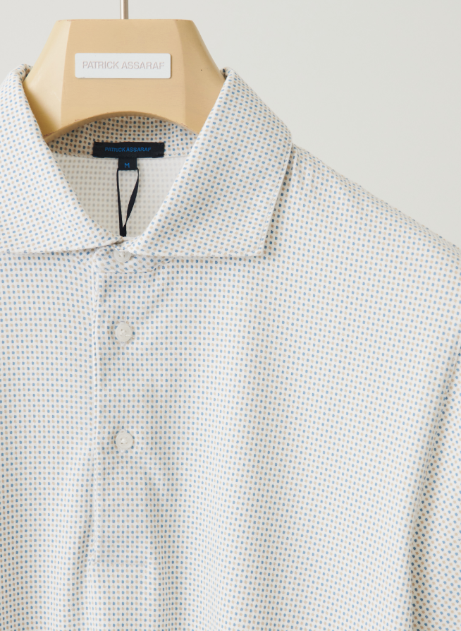 All Over Print Polo in Country Blue