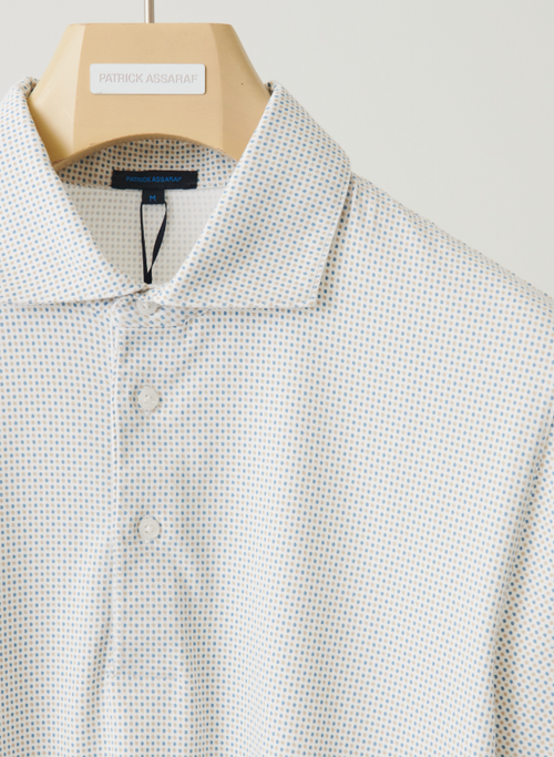All Over Print Polo in Country Blue