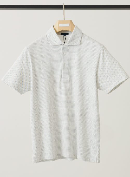 All Over Print Polo in Country Blue
