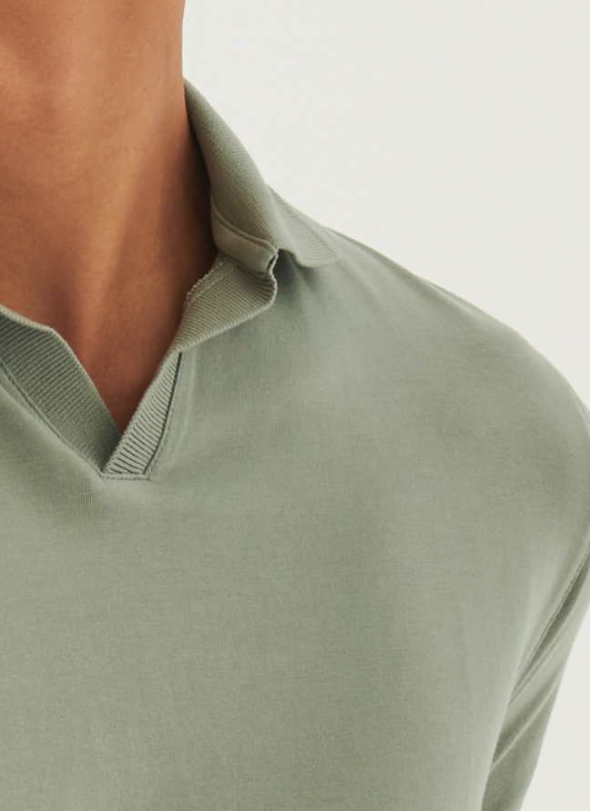 Iconic Open Polo in Green Pea