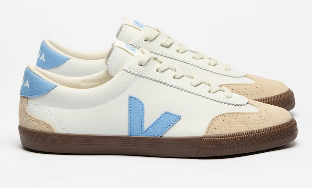 Volley Sneaker in White Aqua Bark