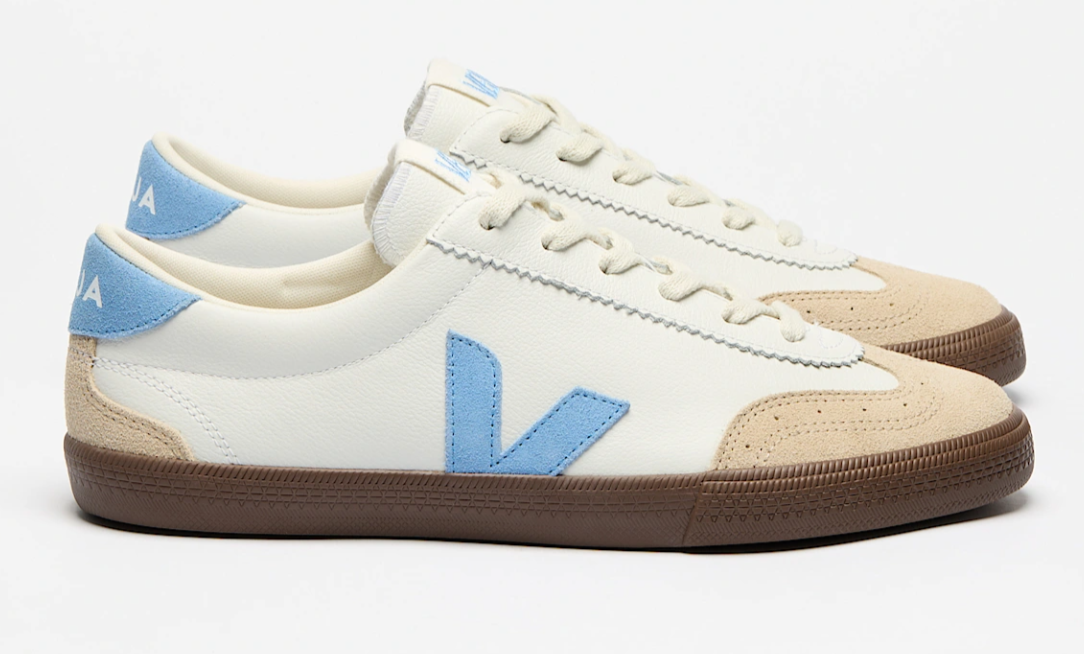 Volley Sneaker in White Aqua Bark