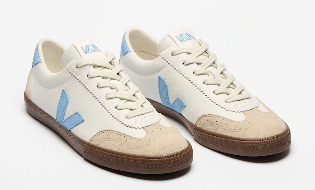 Volley Sneaker in White Aqua Bark
