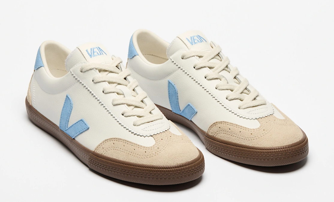 Volley Sneaker in White Aqua Bark