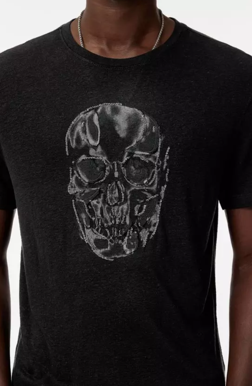 Chain Skull Tee in Black