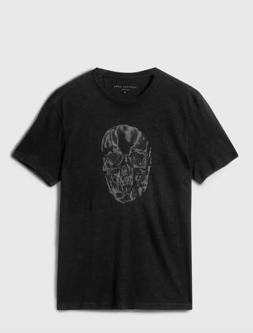 Chain Skull Tee in Black