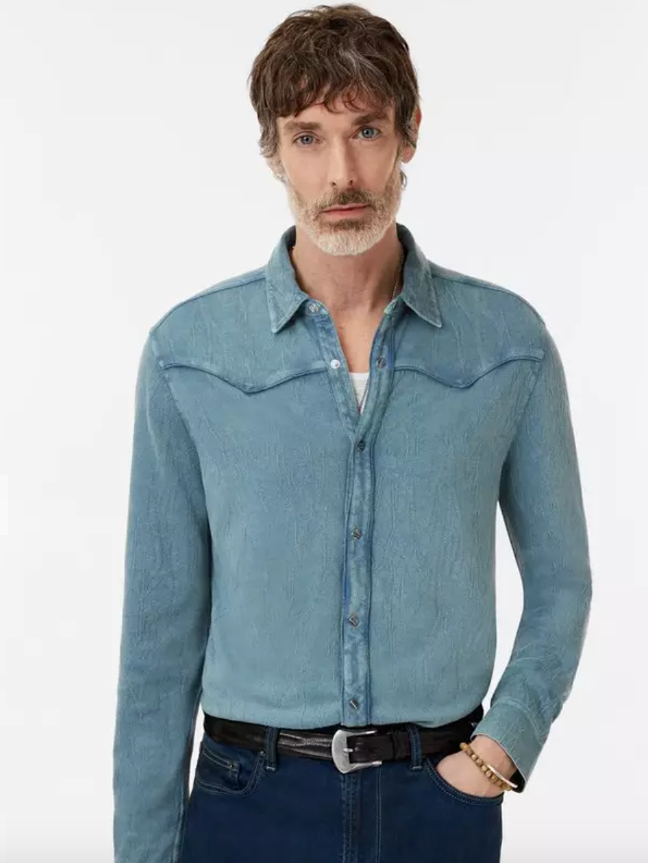 Miner Western Shirt in Demin Heather
