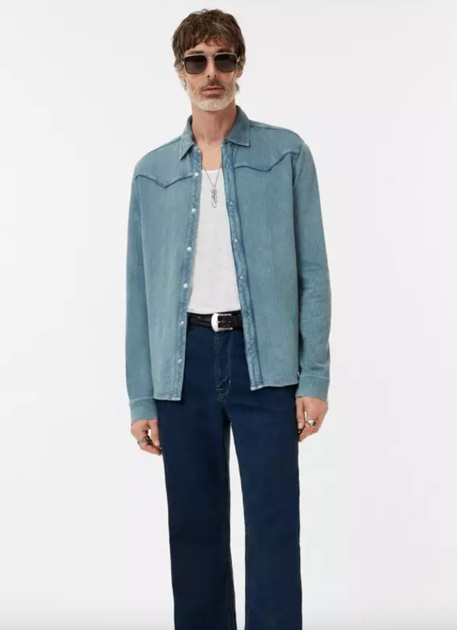 Miner Western Shirt in Demin Heather