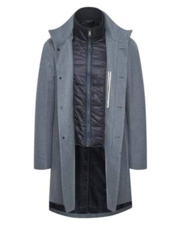 Harvey Classic Wool Coat in Dust Blue