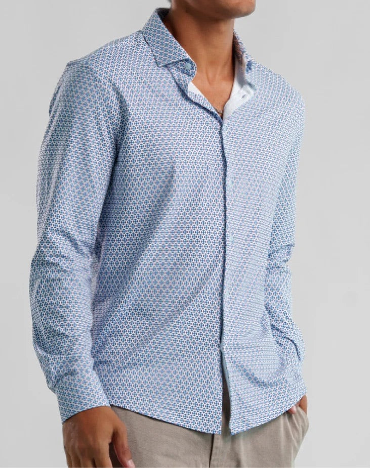 Long Sleeve Knit in Blue Medallion