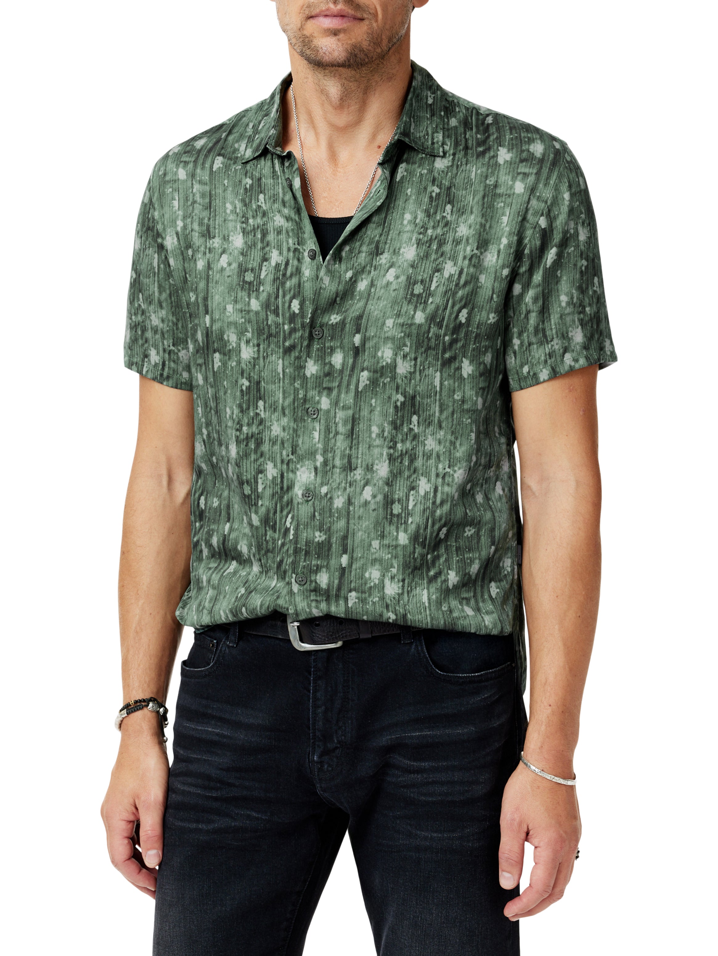 Sean SS Button Up in Clover Green